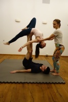 Akrojóga a pozice Back Bird — v BFit Yoga Studio, Chomutov.
